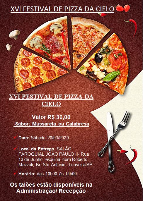 XVI FESTIVAL DA PIZZA DA CIELO